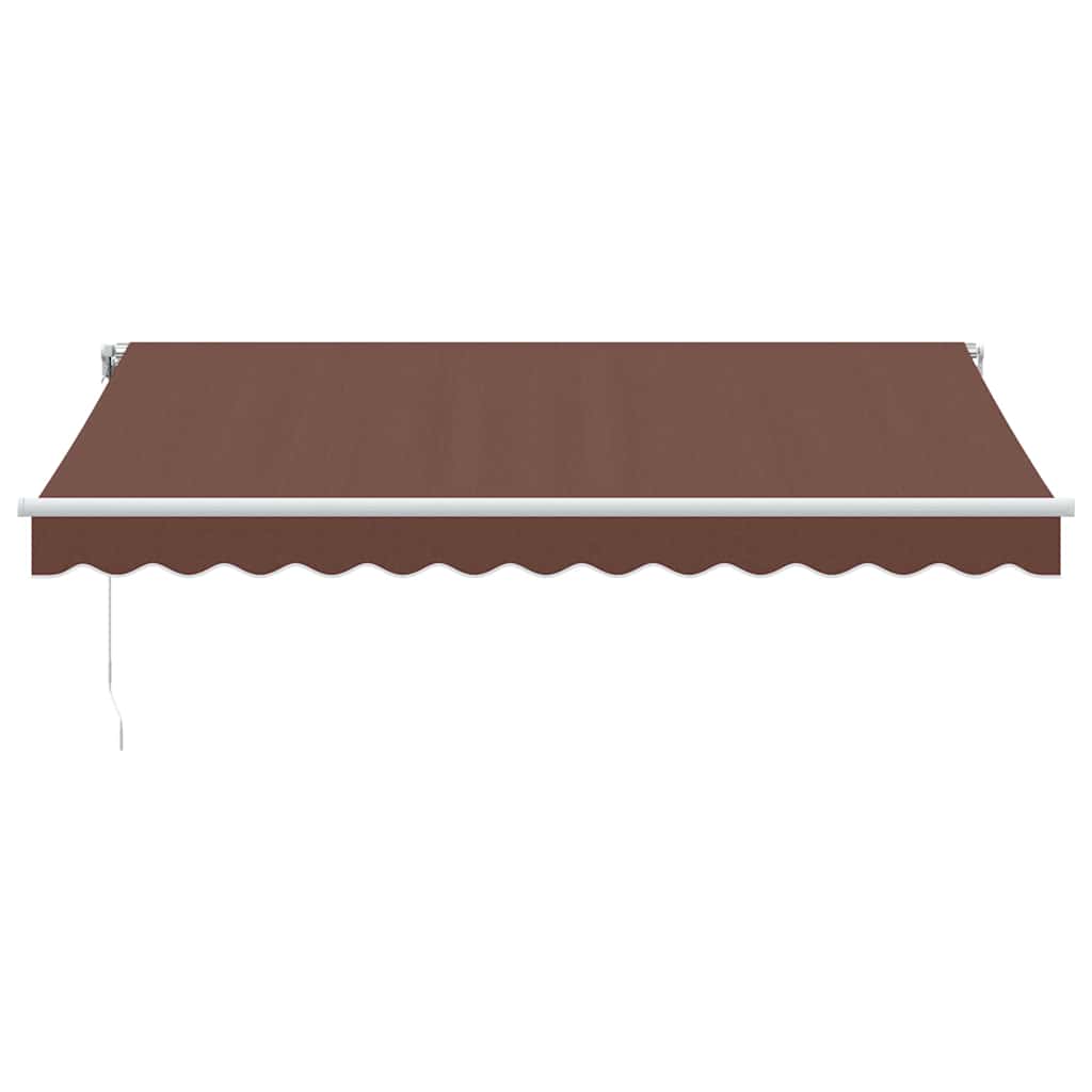Retractable Awning Brown 350 x 250 cm Fabric and Aluminium