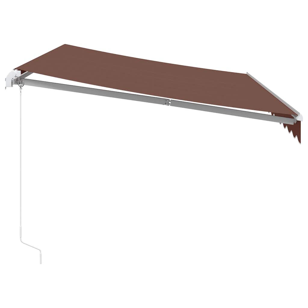 Retractable Awning Brown 350 x 250 cm Fabric and Aluminium