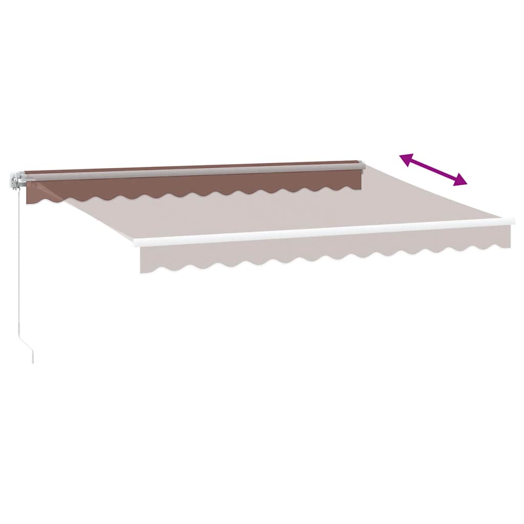 Retractable Awning Brown 350 x 250 cm Fabric and Aluminium