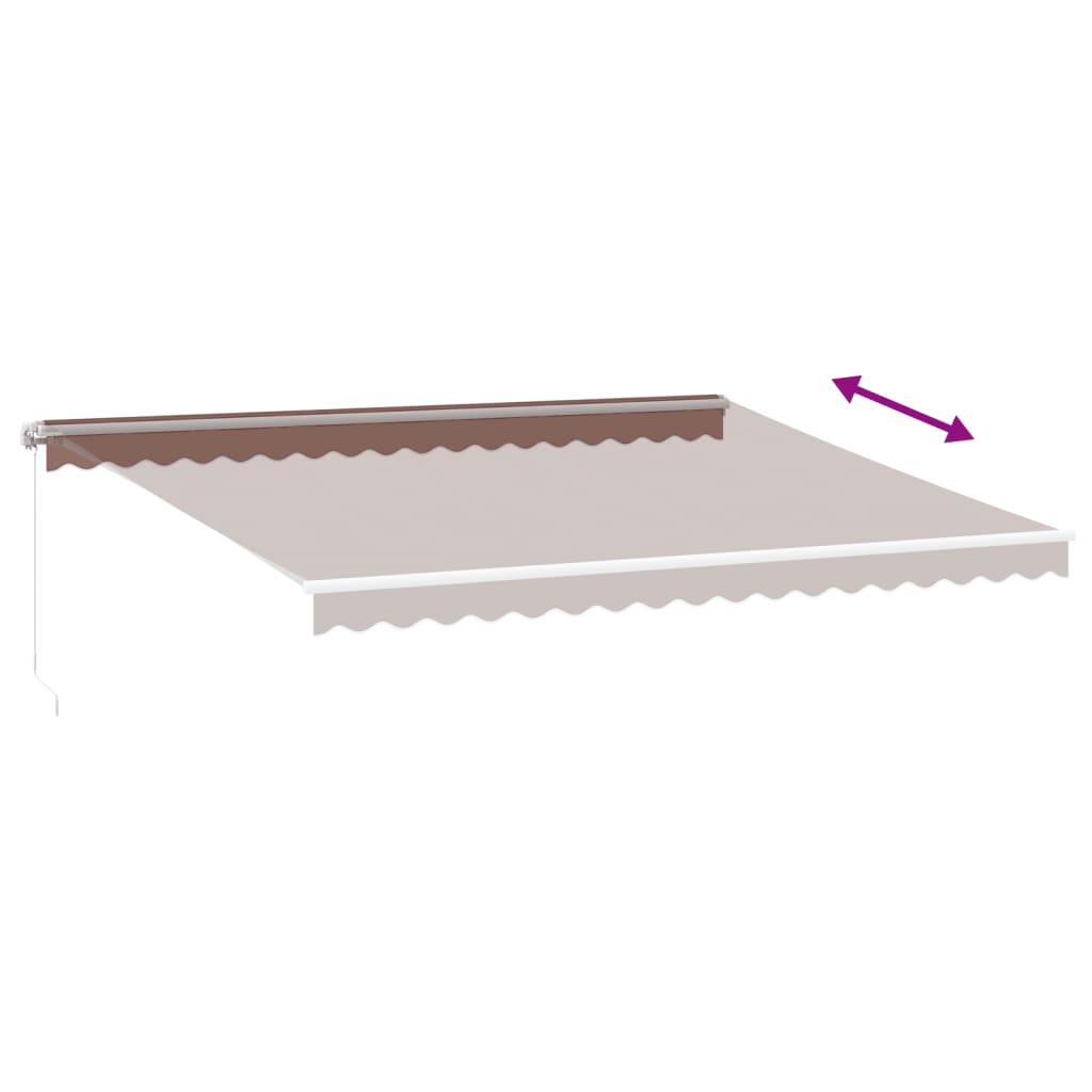 Retractable Awning Brown 450 x 350 cm Polyester and Aluminium