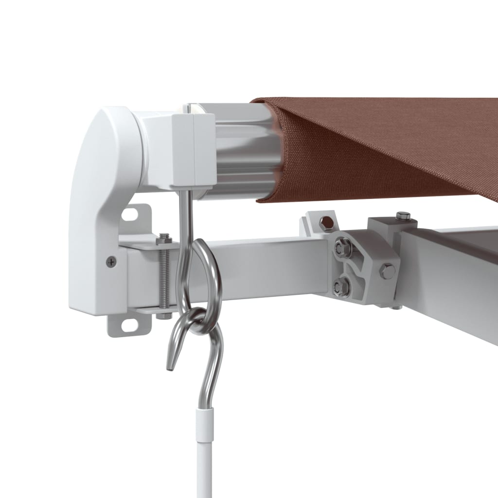 Retractable Awning Brown 450 x 350 cm Fabric and Aluminium
