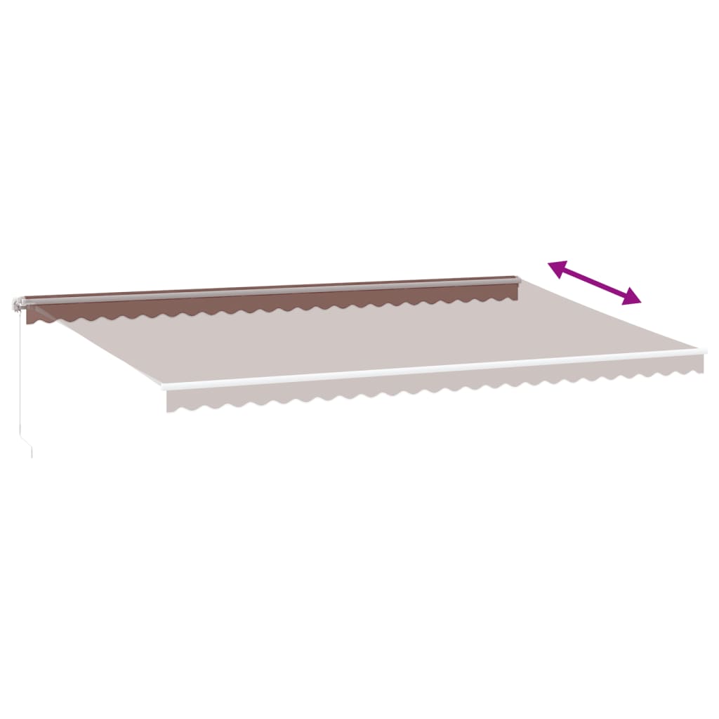 Retractable Awning Brown 600 x 350 cm Fabric and Aluminium