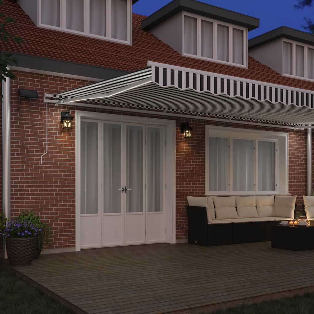 Retractable Awning Anthracite and White 600 x 300 cm