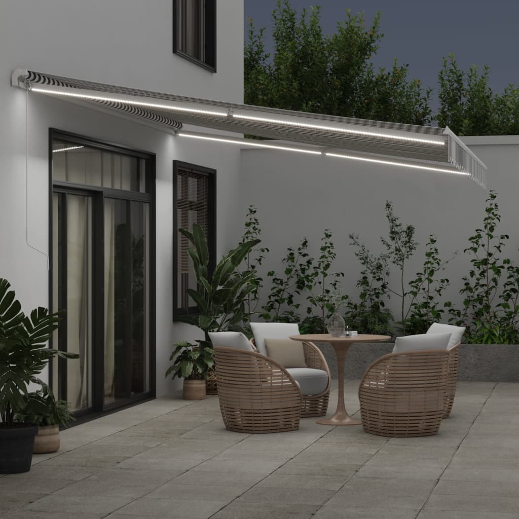 Retractable Awning Anthracite and White 450 x 350 cm