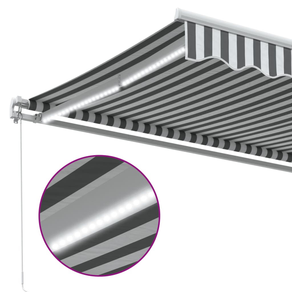 Retractable Awning Anthracite and White 500 x 350 cm
