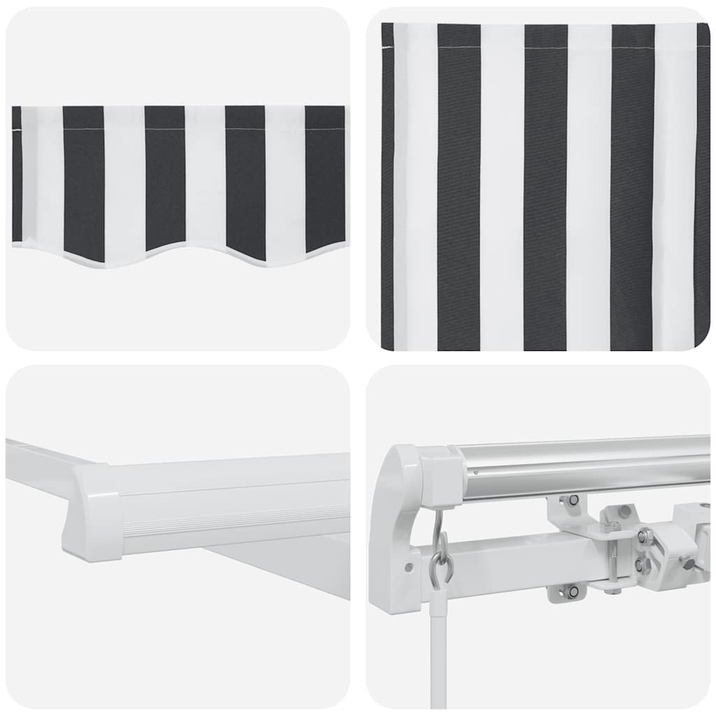 Manual Retractable Awning Anthracite&White 500x300 cm