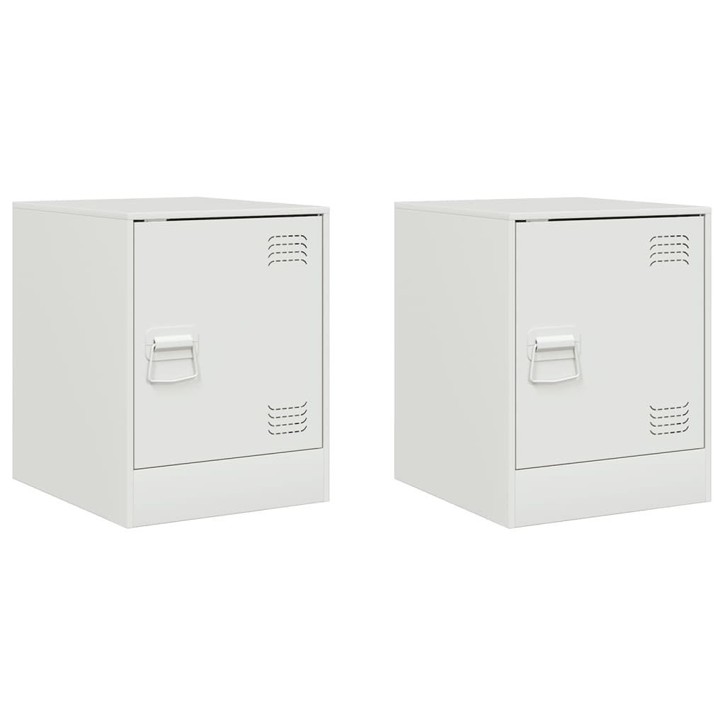 Bedside Cabinets 2 pcs White 34,5x39x44 cm Steel