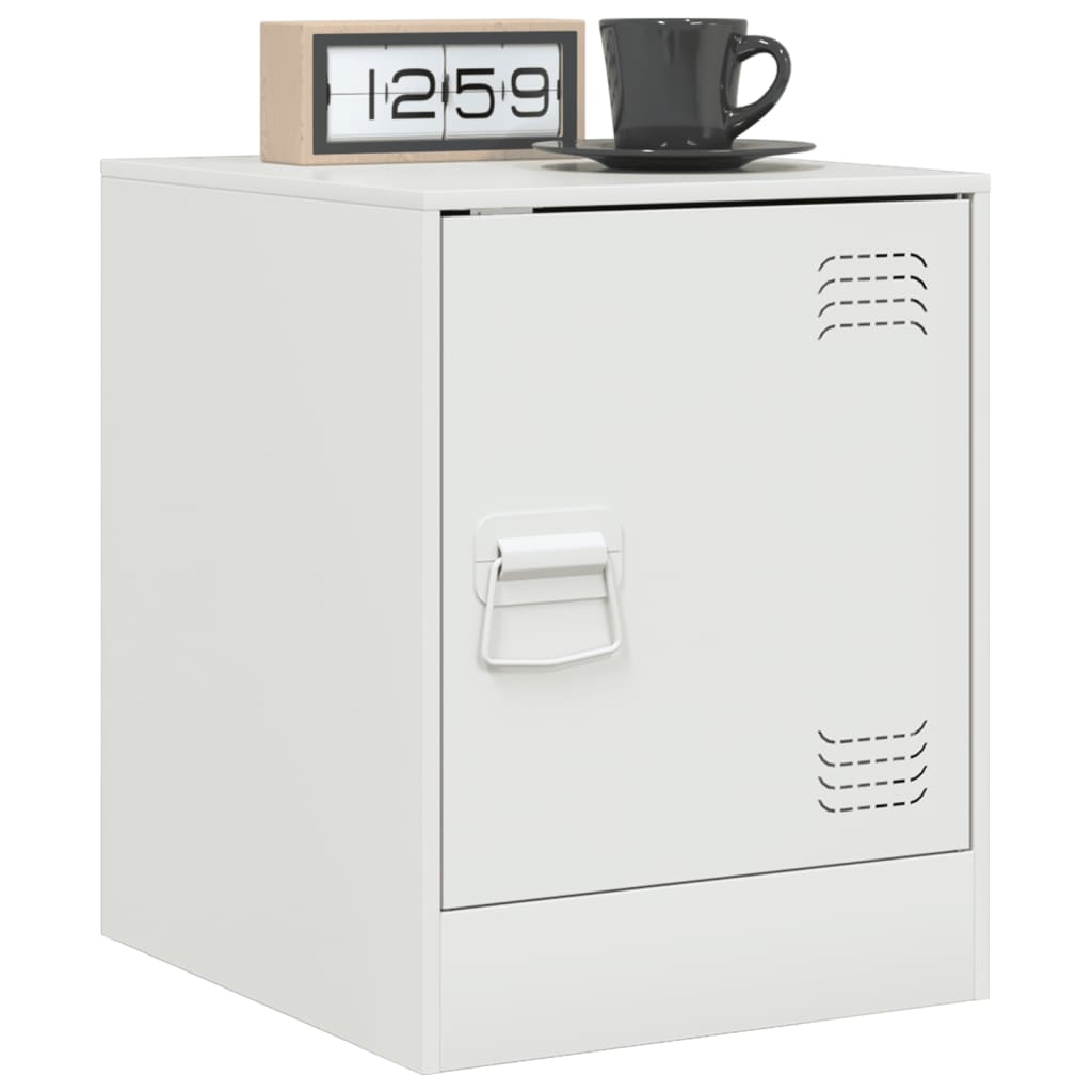 Bedside Cabinets 2 pcs White 34,5x39x44 cm Steel