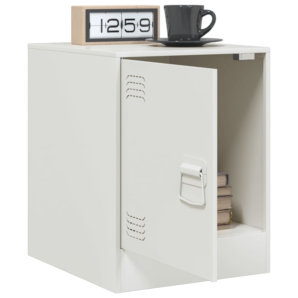 Bedside Cabinets 2 pcs White 34,5x39x44 cm Steel