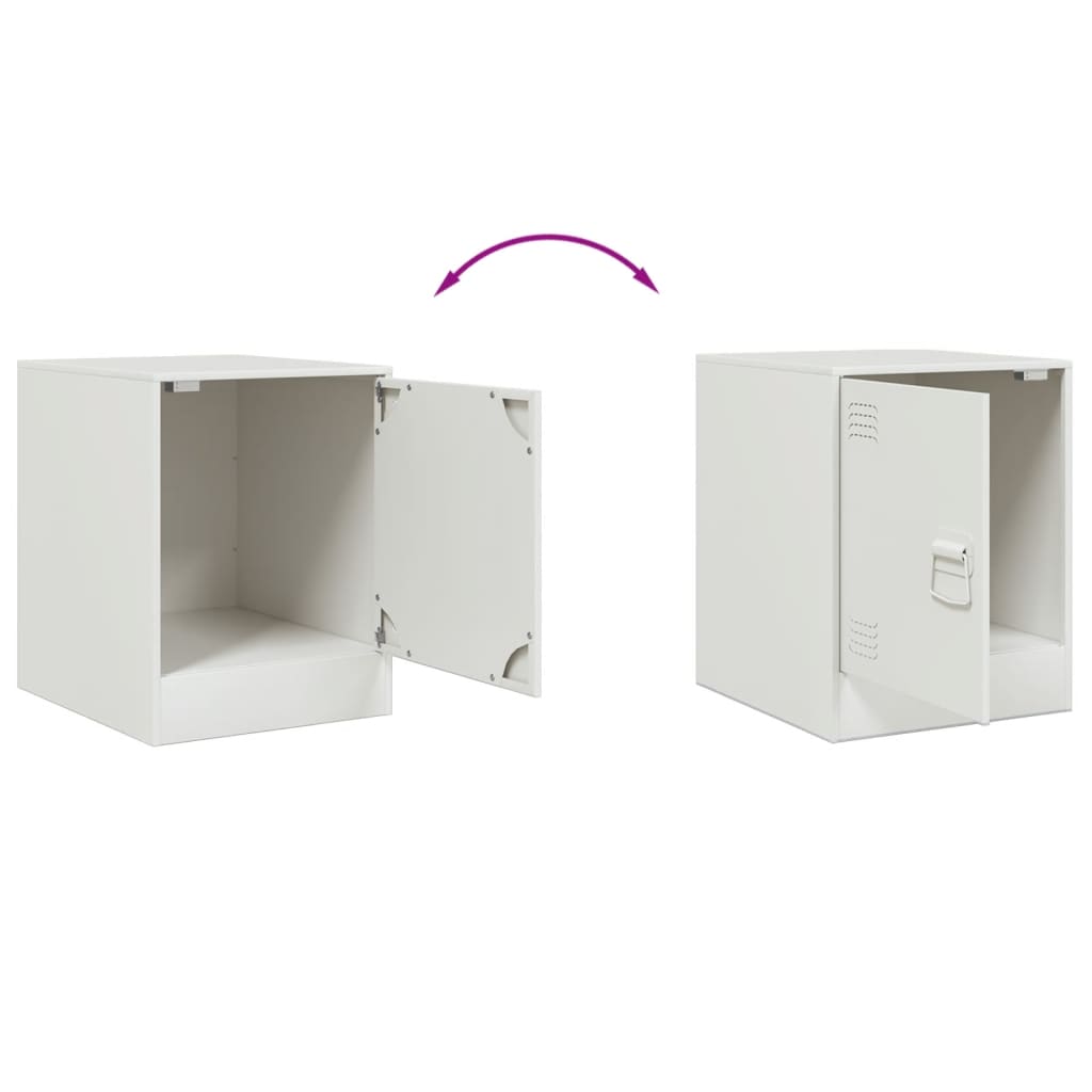 Bedside Cabinets 2 pcs White 34,5x39x44 cm Steel