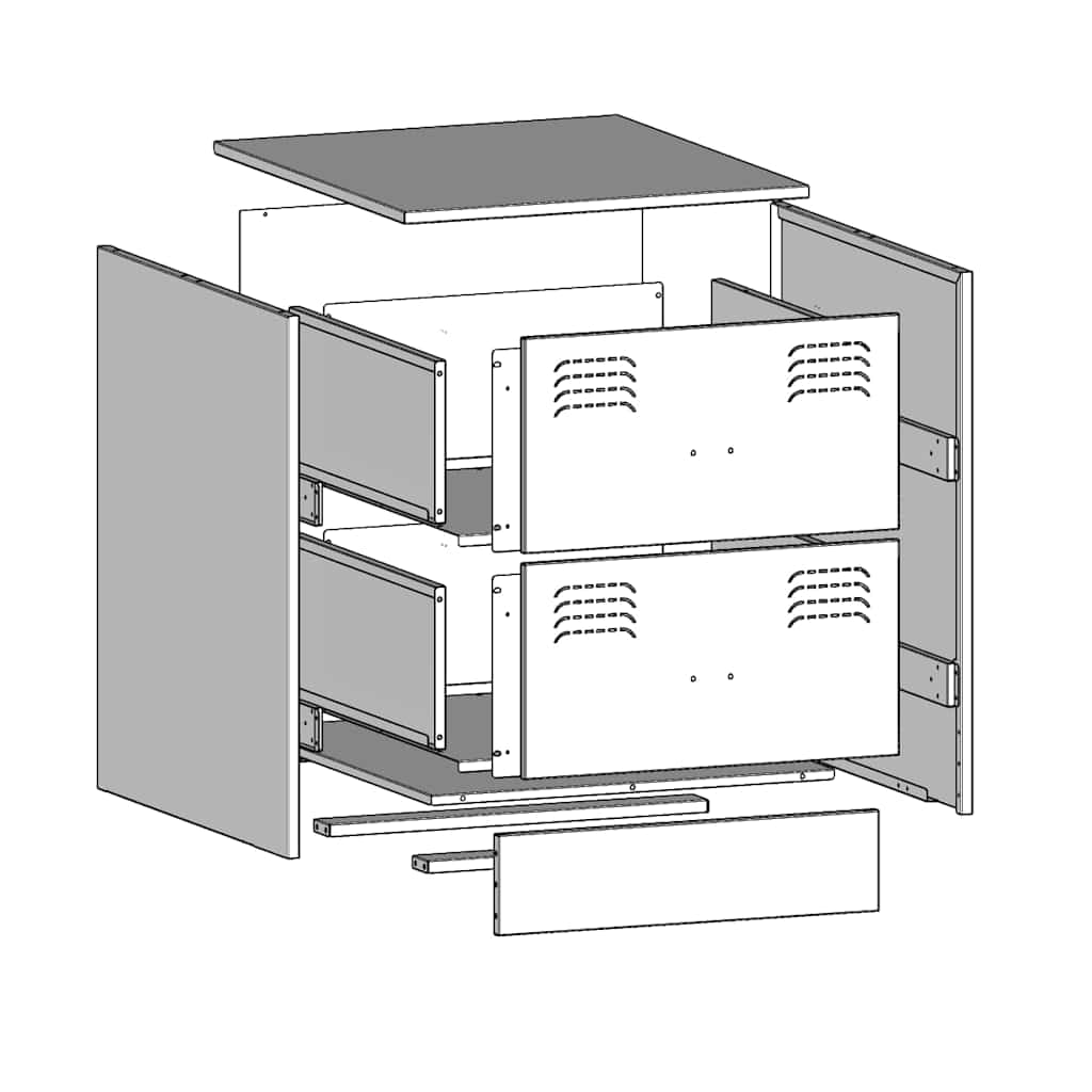 Bedside Cabinets 2 pcs Green 34,5x39x44 cm Steel