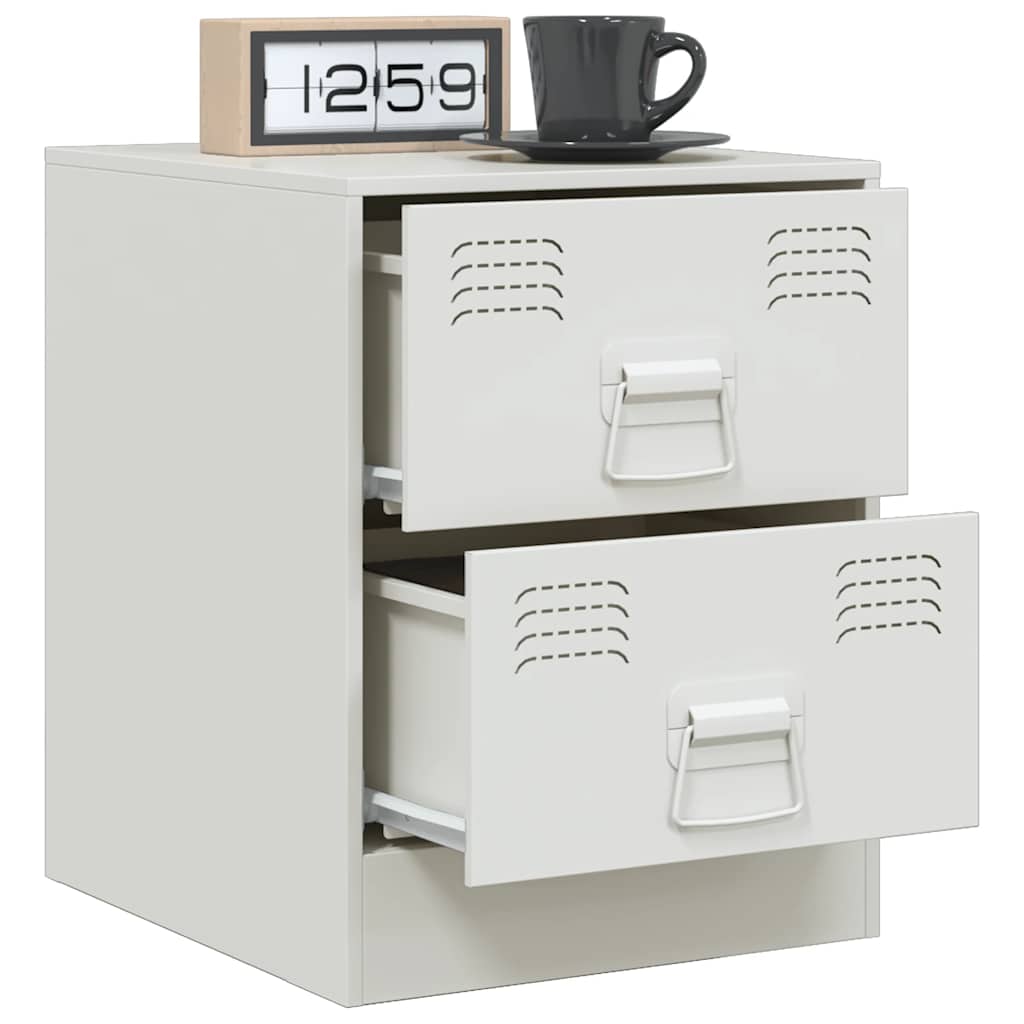 Bedside Cabinets 2 pcs White 34,5x39x44 cm Steel