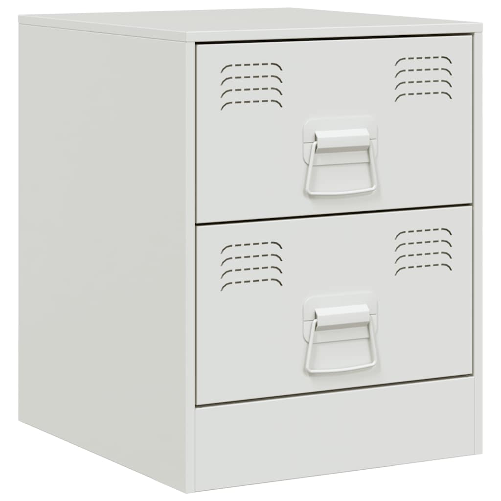 Bedside Cabinets 2 pcs White 34,5x39x44 cm Steel