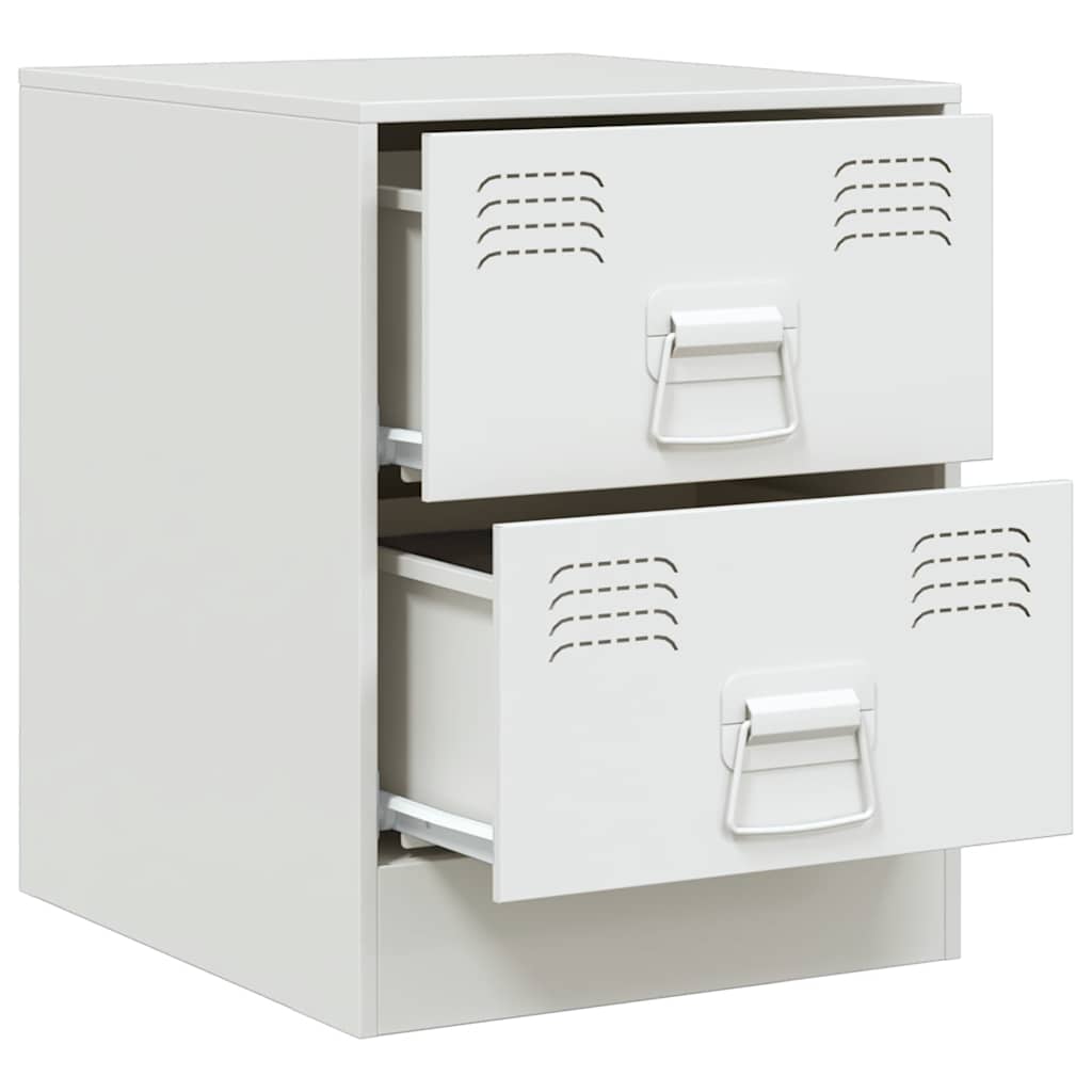 Bedside Cabinets 2 pcs White 34,5x39x44 cm Steel