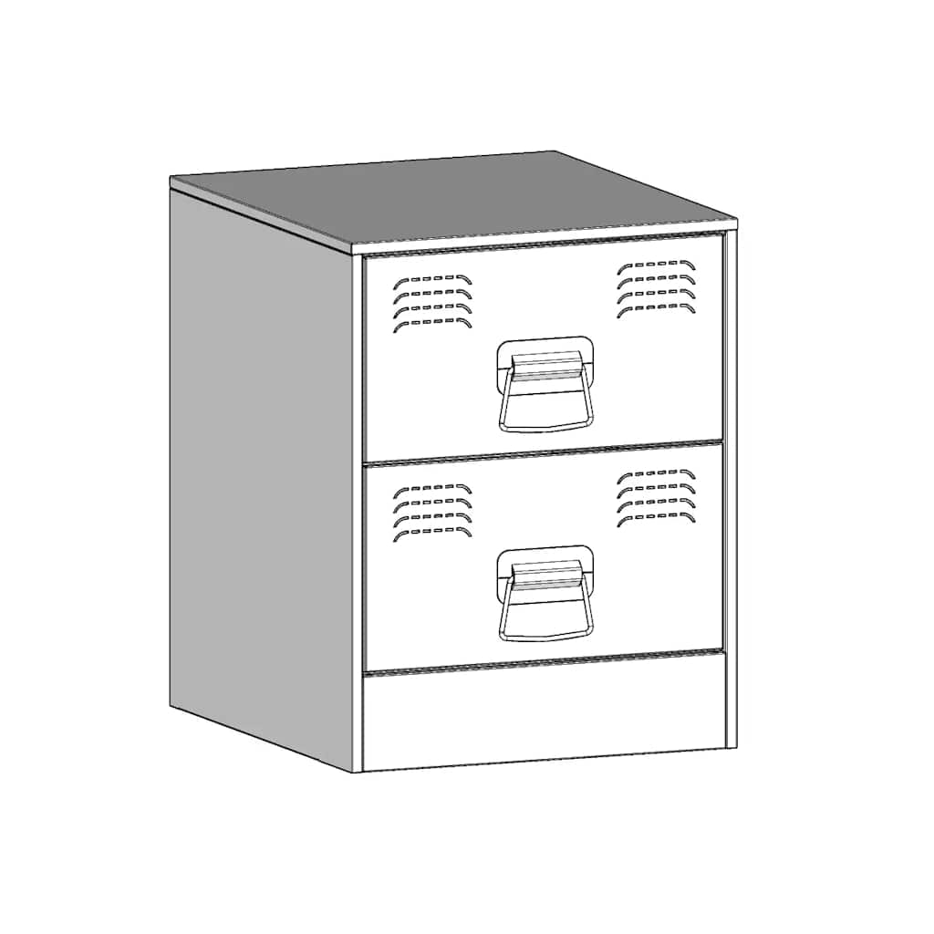 Bedside Cabinets 2 pcs White 34,5x39x44 cm Steel