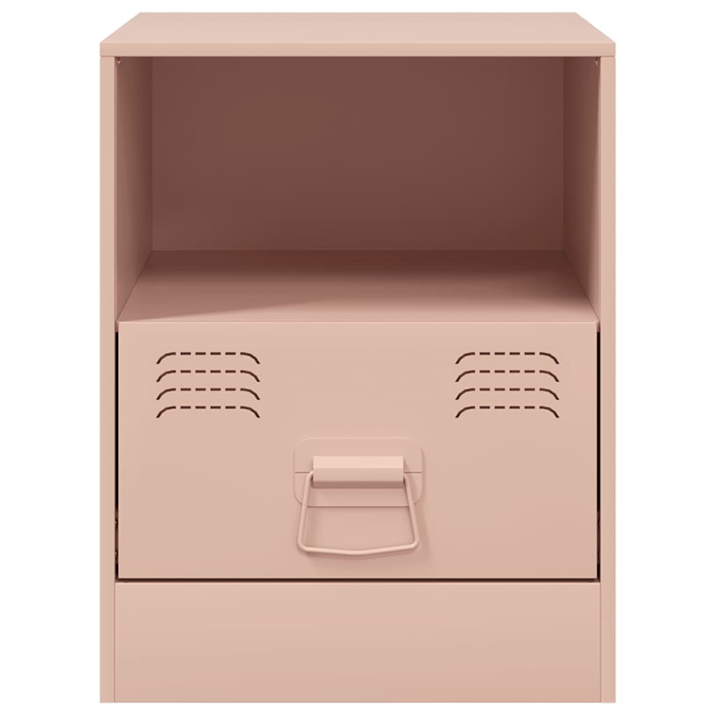 Bedside Cabinet | Set of 2 | Pink | Cold-rolled steel | 34.5 x 39 x 44 cm