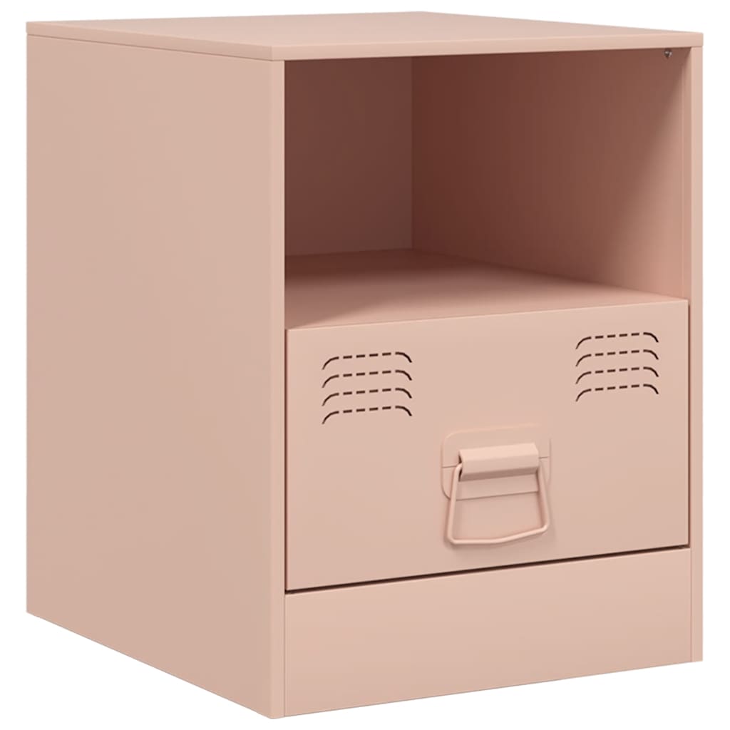 Bedside Cabinet | Set of 2 | Pink | Cold-rolled steel | 34.5 x 39 x 44 cm