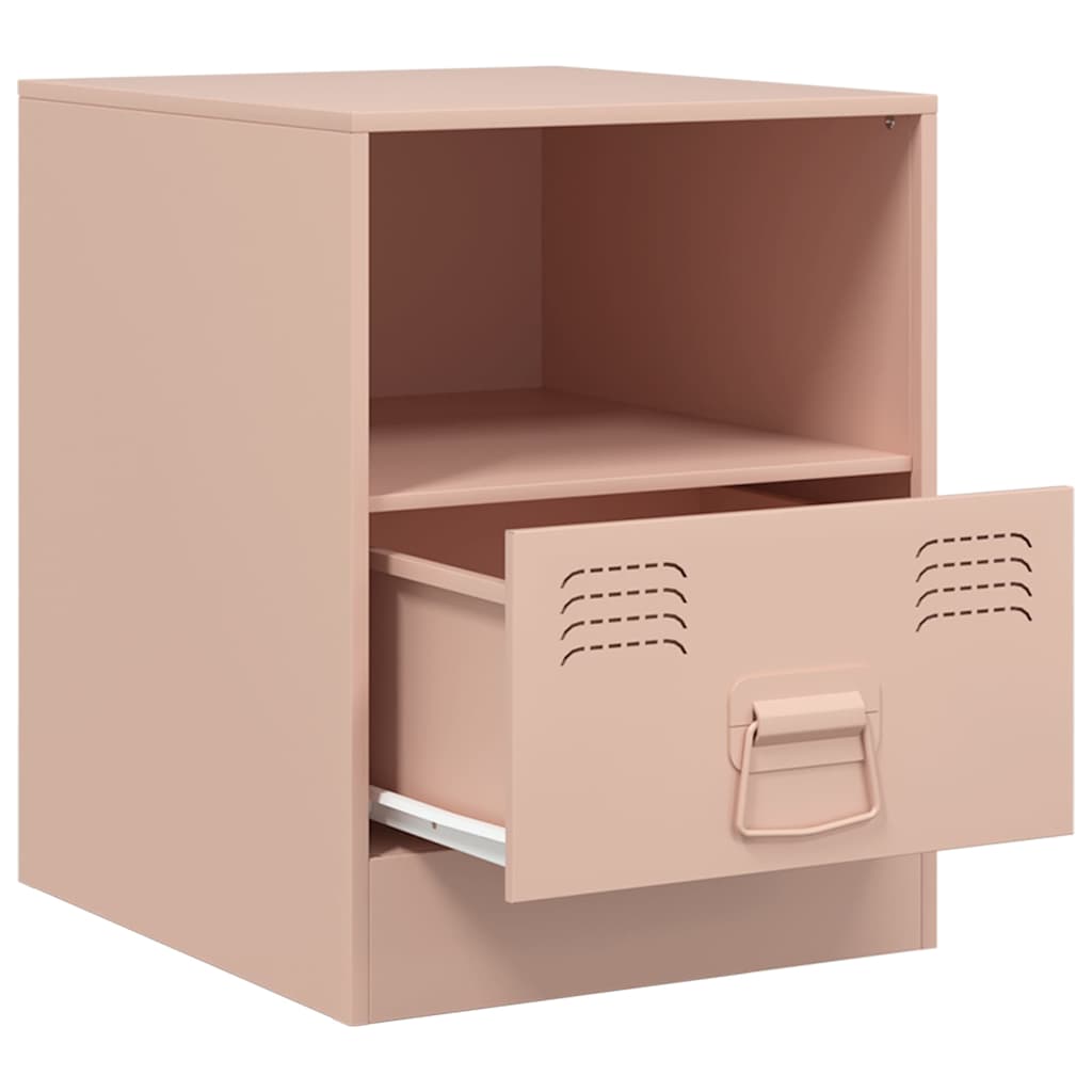 Bedside Cabinet | Set of 2 | Pink | Cold-rolled steel | 34.5 x 39 x 44 cm