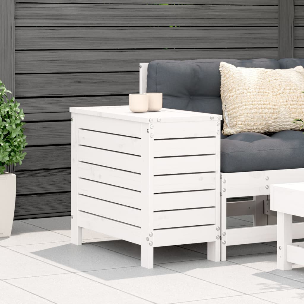 Garden Footstool White 62x31.5x52 cm Solid Wood Pine