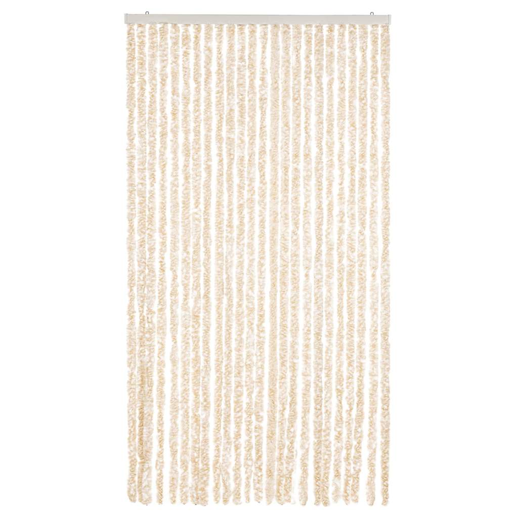 Fly Curtain Beige and White 100x230 cm Chenille
