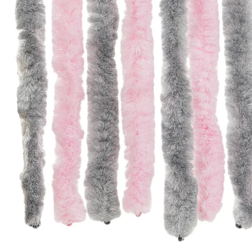 Fly Curtain Silver Grey and Pink 90x220 cm Chenille