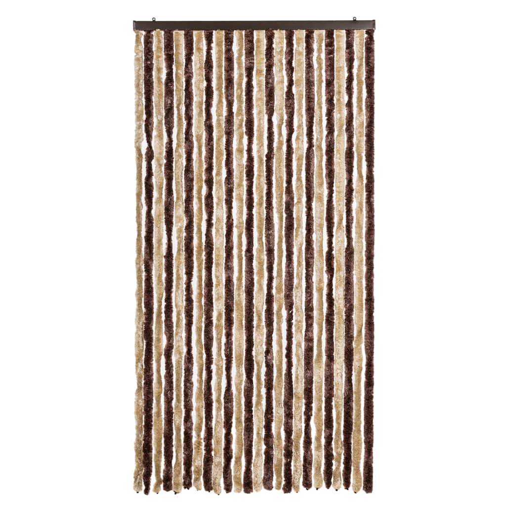 Fly Curtain Beige and Light Brown 100x230 cm Chenille
