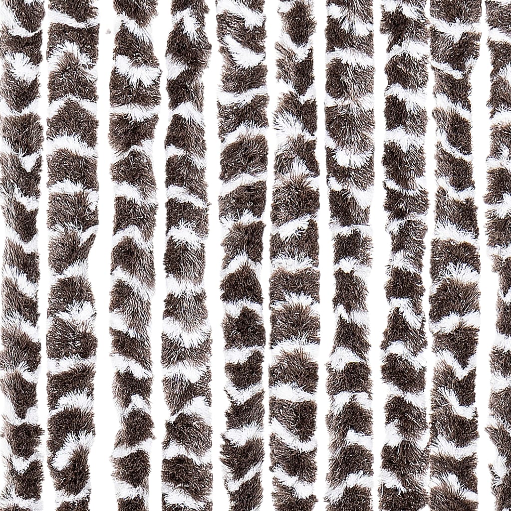 Fly Curtain Brown and White 100x200 cm Chenille