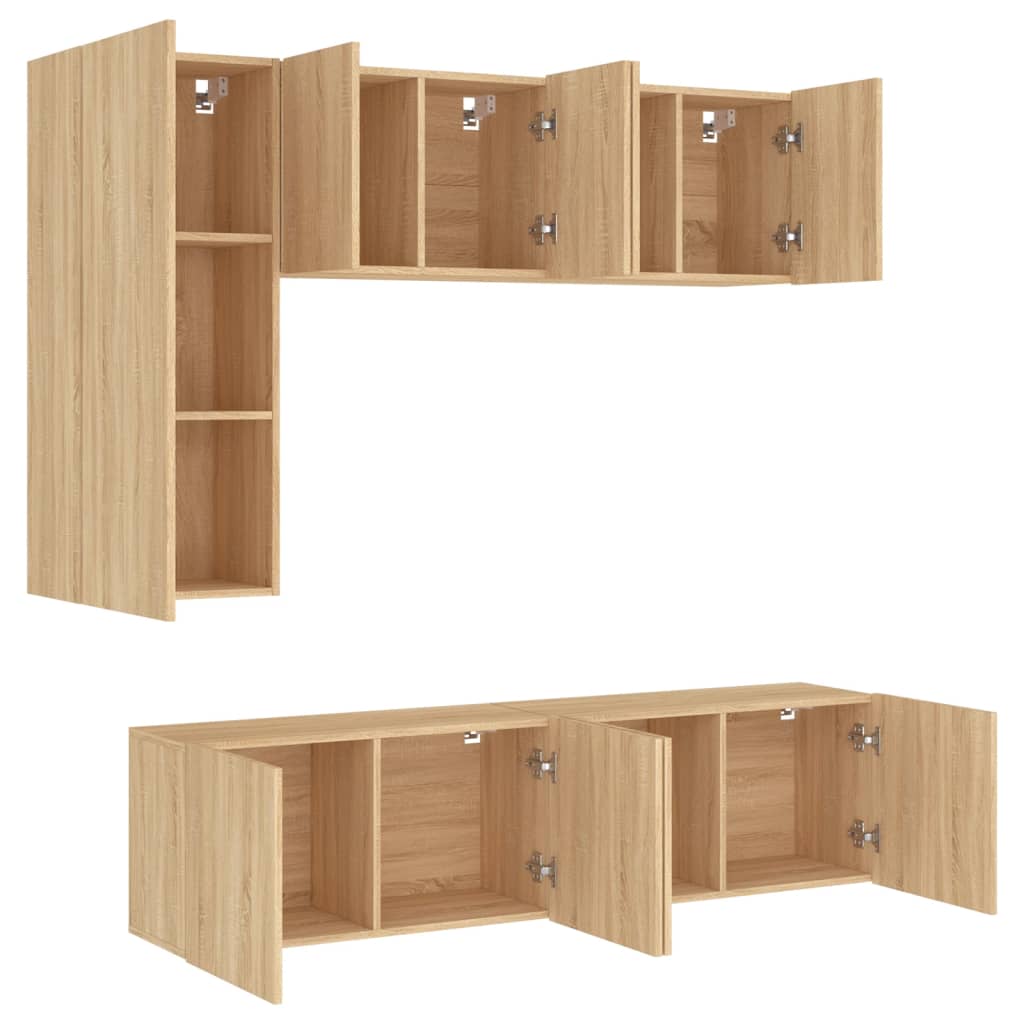 TV Wall Unit | Sonoma Oak | Engineered Wood | Large | TV Wall Unit