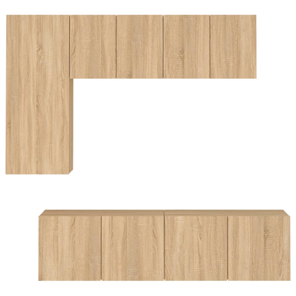 TV Wall Unit | Sonoma Oak | Engineered Wood | Large | TV Wall Unit