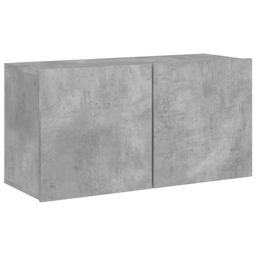 TV Wall Unit | Concrete Grey | Engineered Wood | Medium | TV Wall Unit