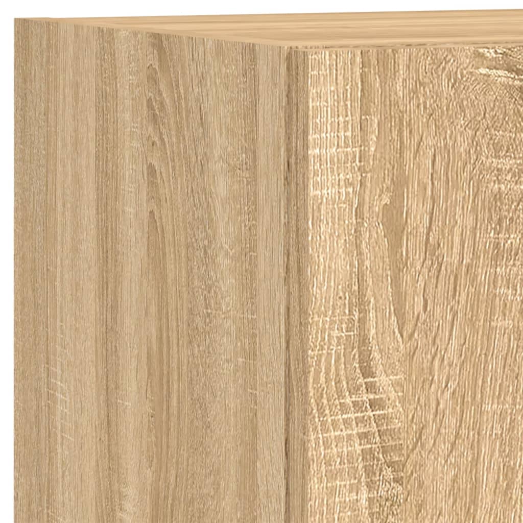 4 Piece TV Wall Cabinets with LED Lights Sonoma Oak