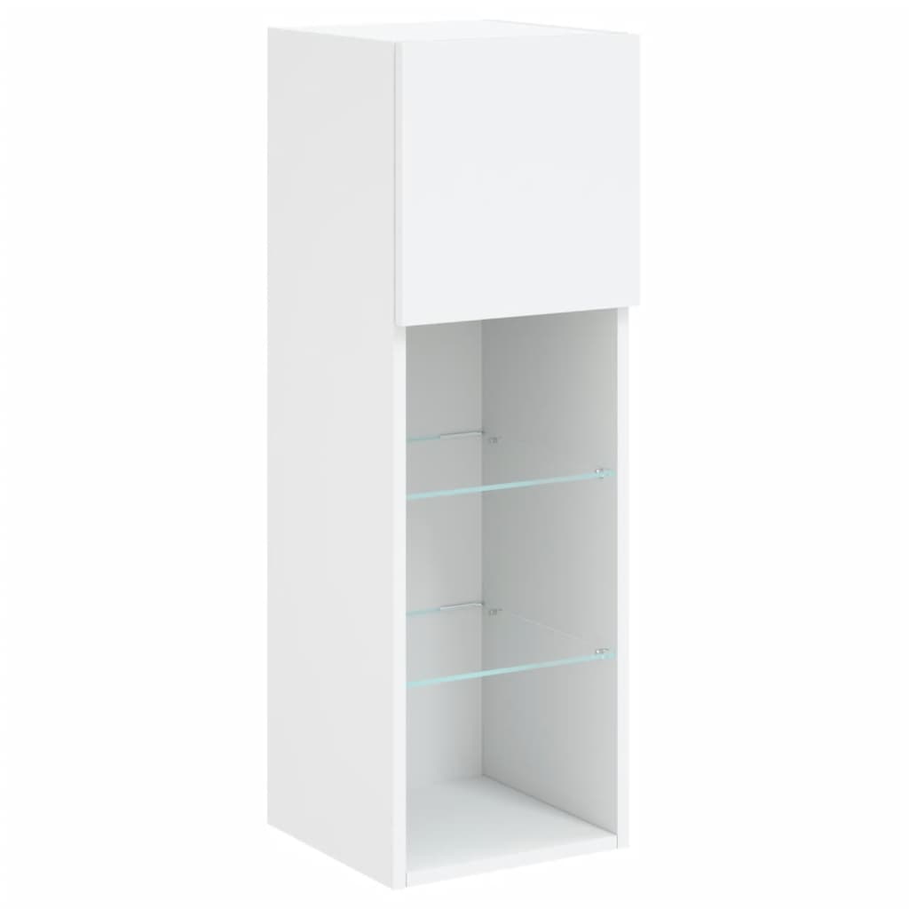 4 Piece TV Wall Units with LED White Engineered Wood