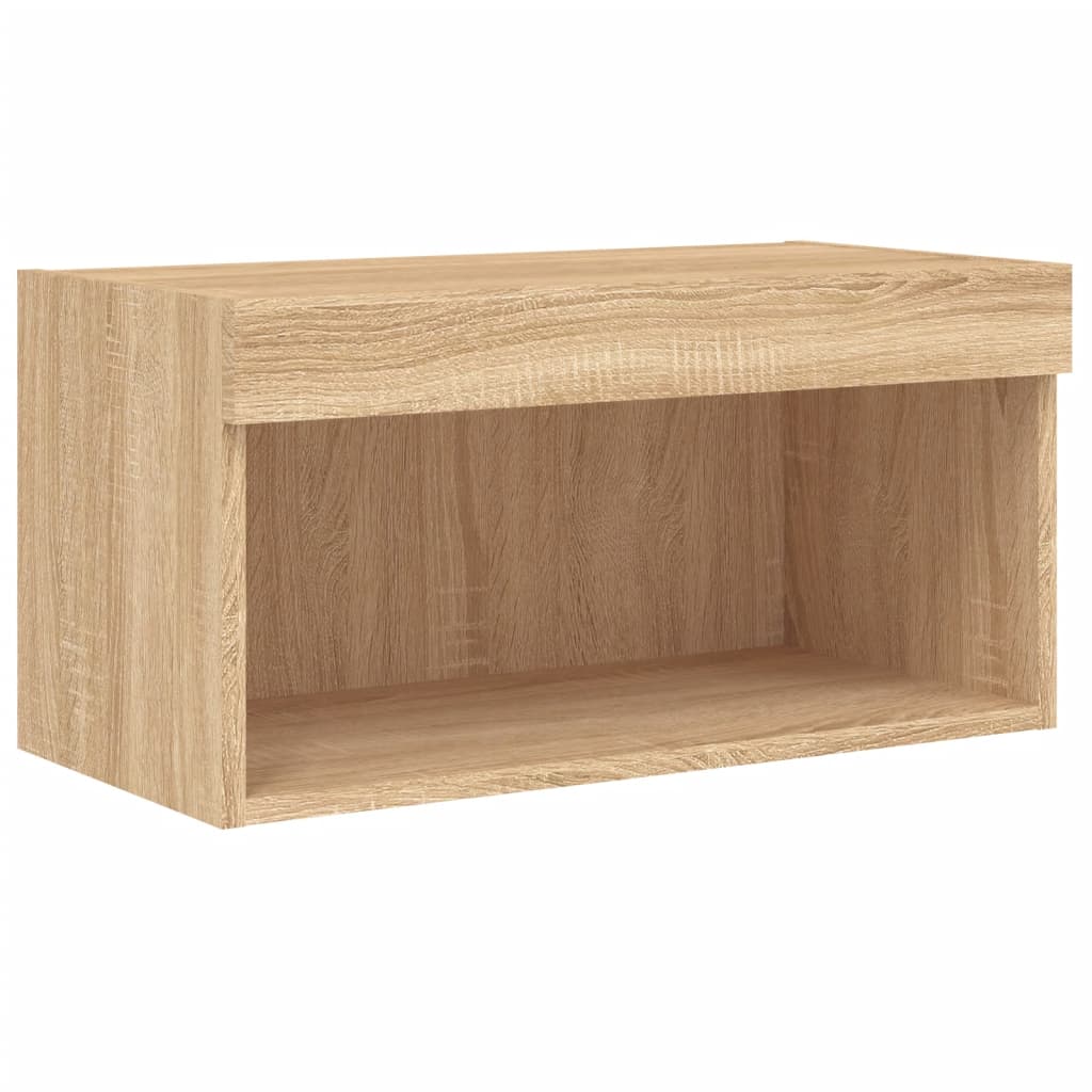 5 Piece TV Wall Units with LED Sonoma Oak Engineered Wood