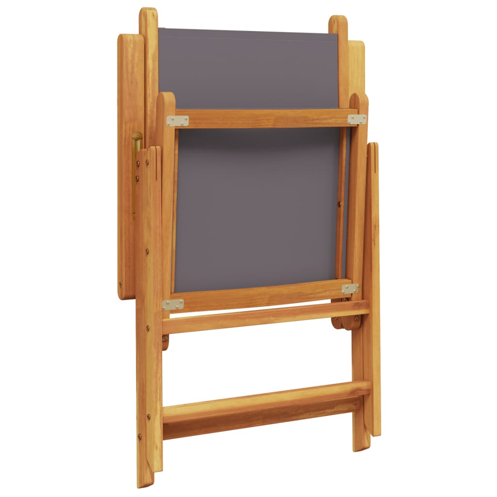 Folding Chairs 2 pcs Anthracite Solid Wood Acacia and Fabric