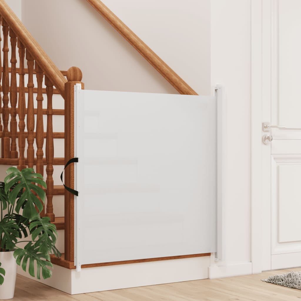 Retractable Pet Gate White 82,5x125 cm