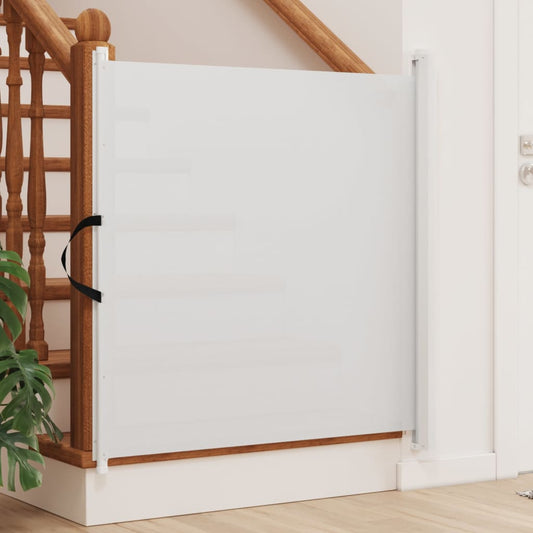 Retractable Pet Gate White 82,5x125 cm