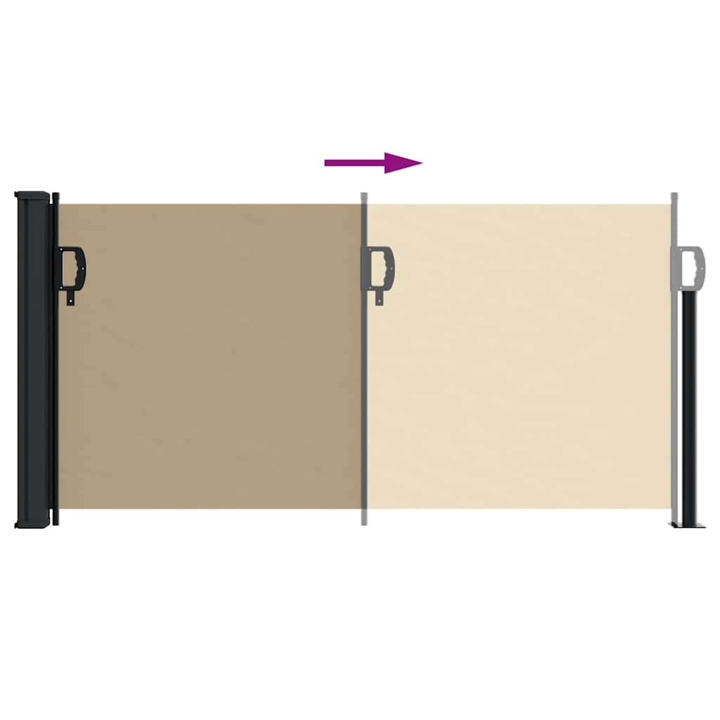 Retractable Side Awning Beige 100x500 cm
