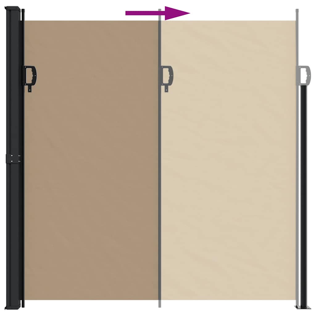 Retractable Side Awning Taupe 200x500 cm