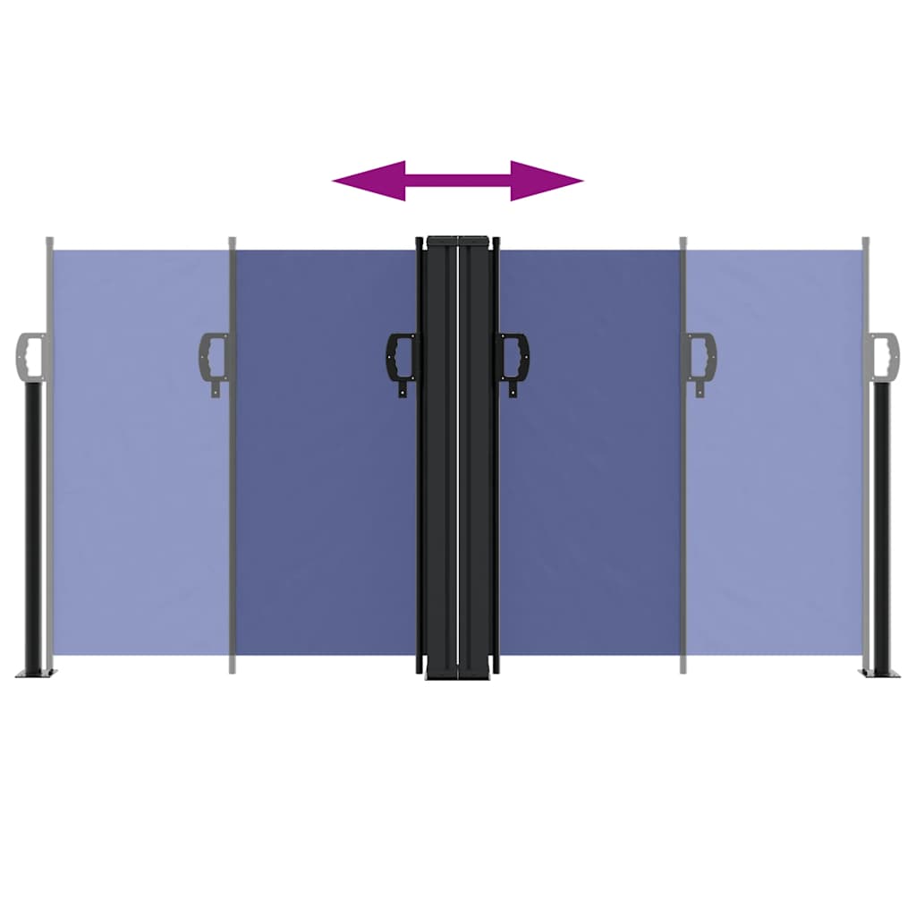 Retractable Side Awning Blue 120x600 cm