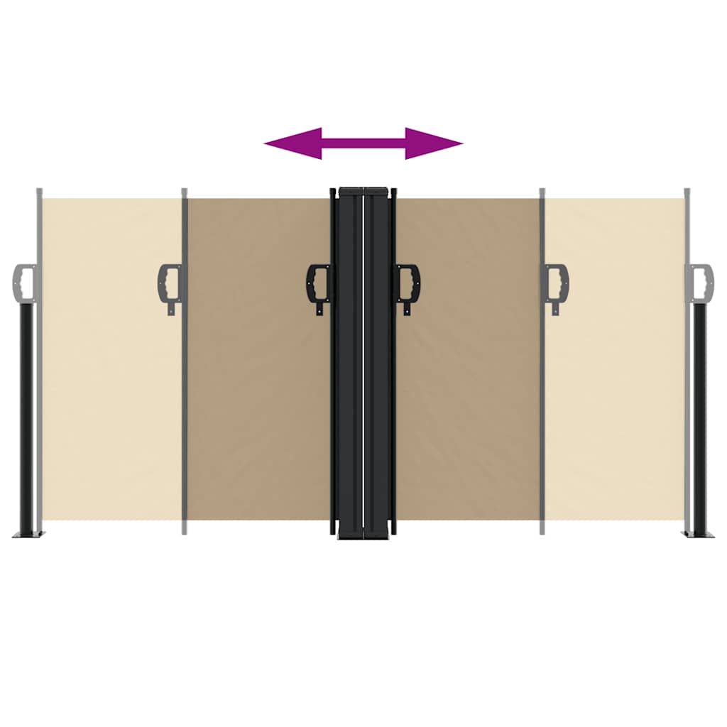 Retractable Side Awning Beige 120x600 cm