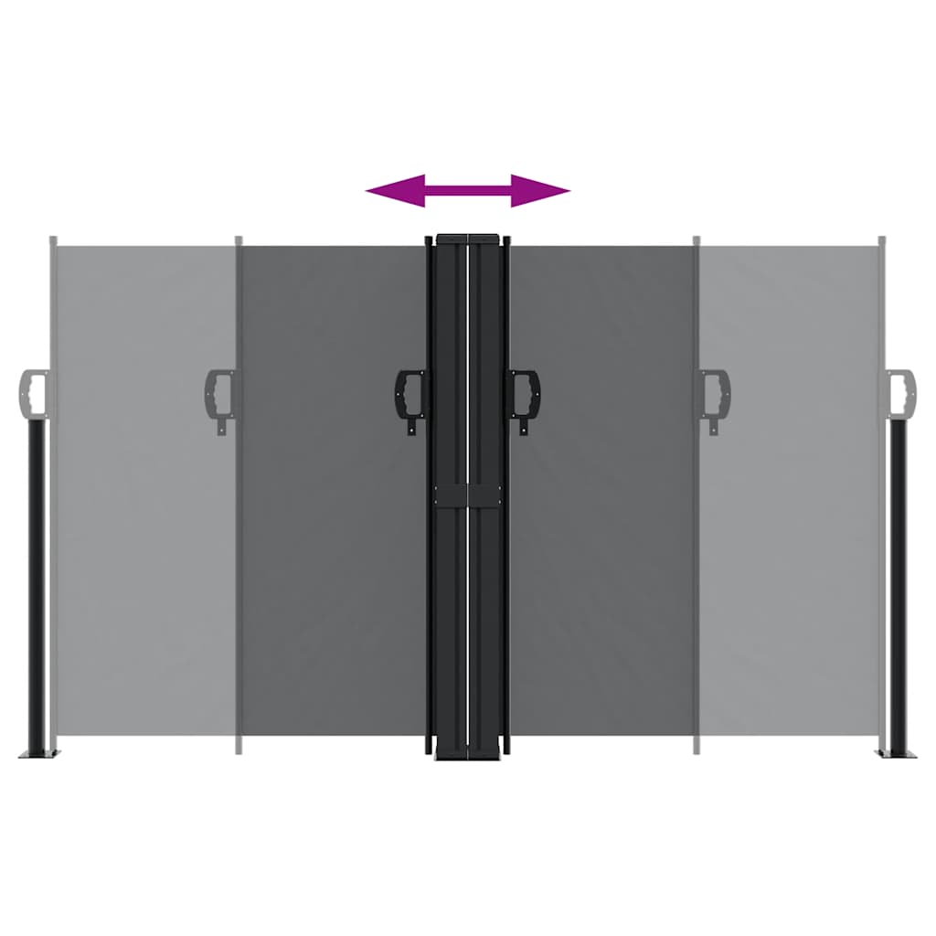 Retractable Side Awning Black 140x1000 cm