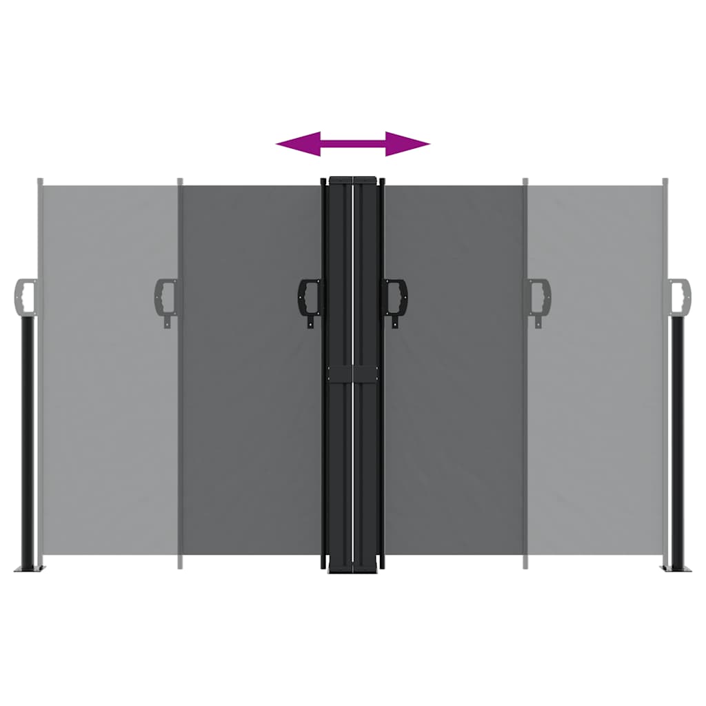 Retractable Side Awning Black 140x1200 cm