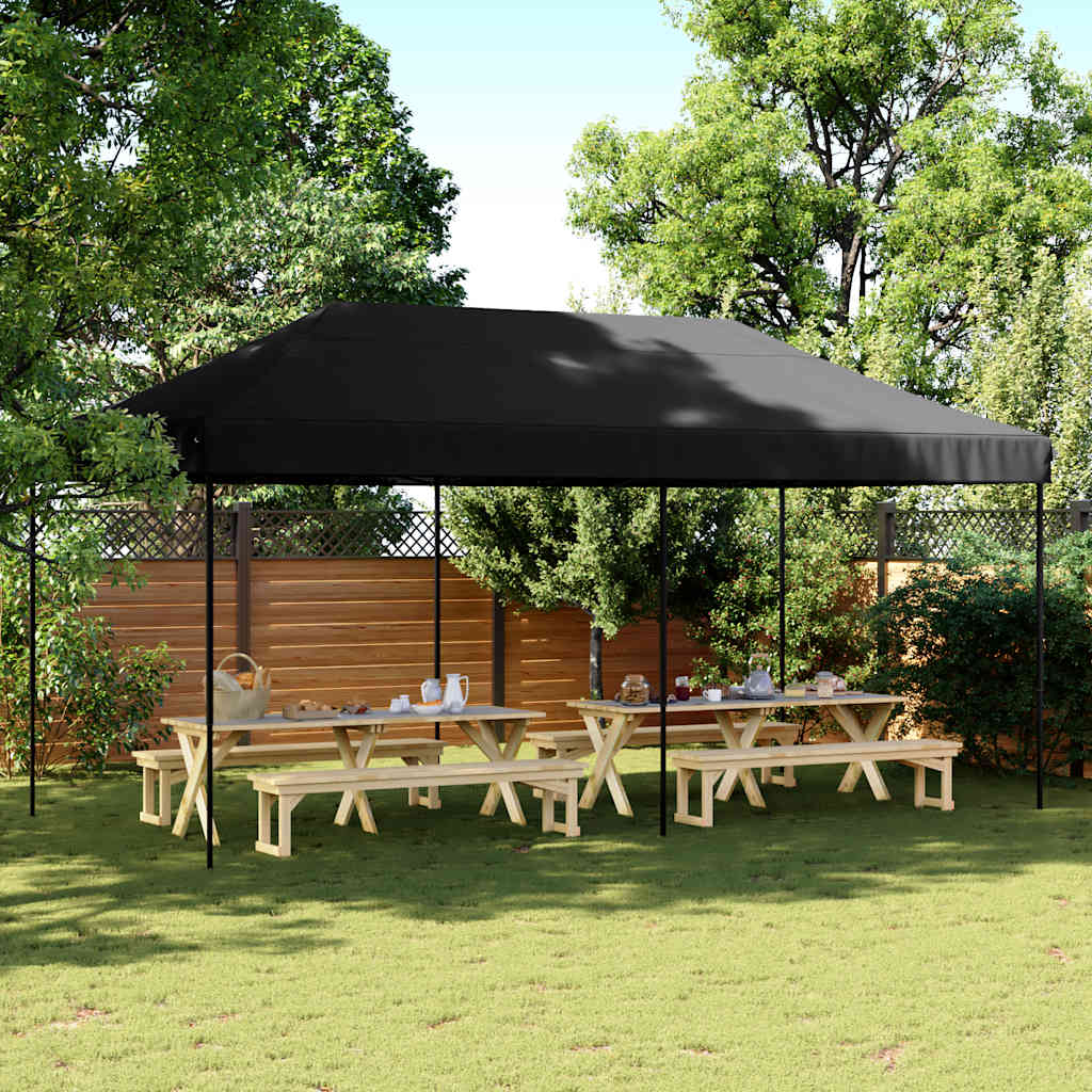 Party Tent Black with Black Frame Oxford Fabric