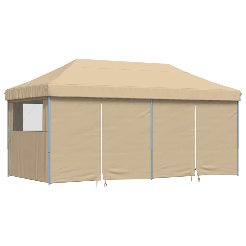 Party Tent Beige with Blue Frame Oxford Fabric