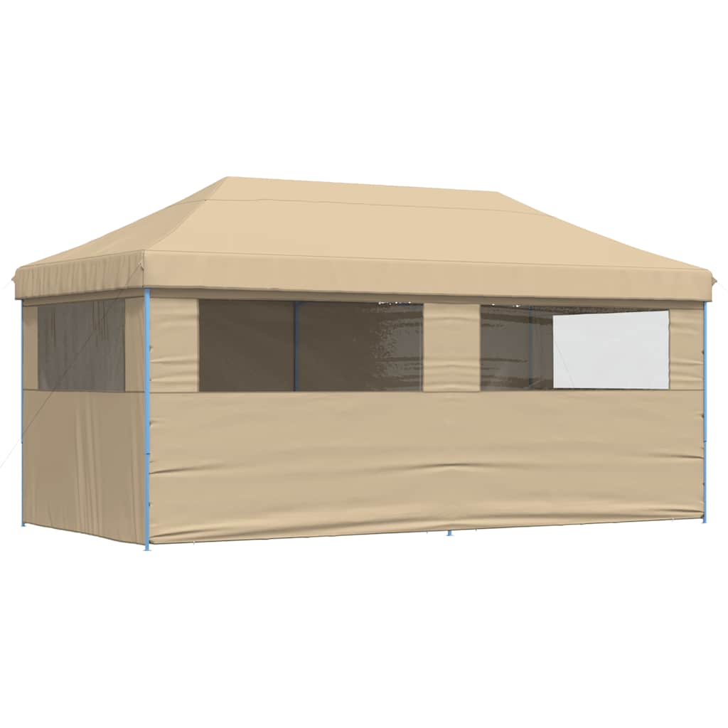Party Tent Beige with Blue Frame Oxford Fabric