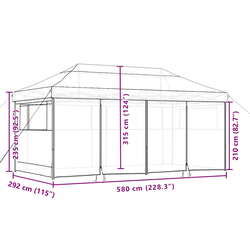 Party Tent Beige with Blue Frame Oxford Fabric
