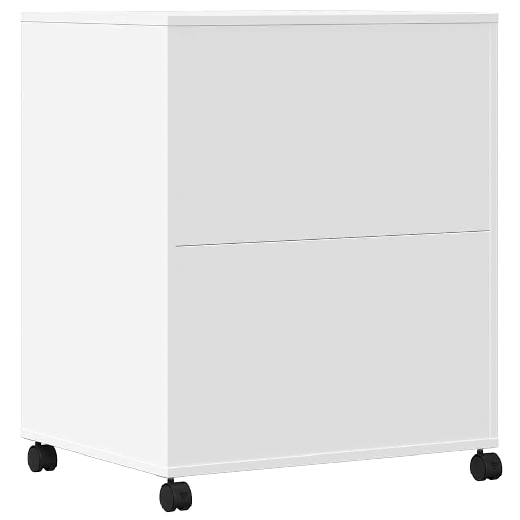 Printer Stand with Wheels White 60x48x74 cm