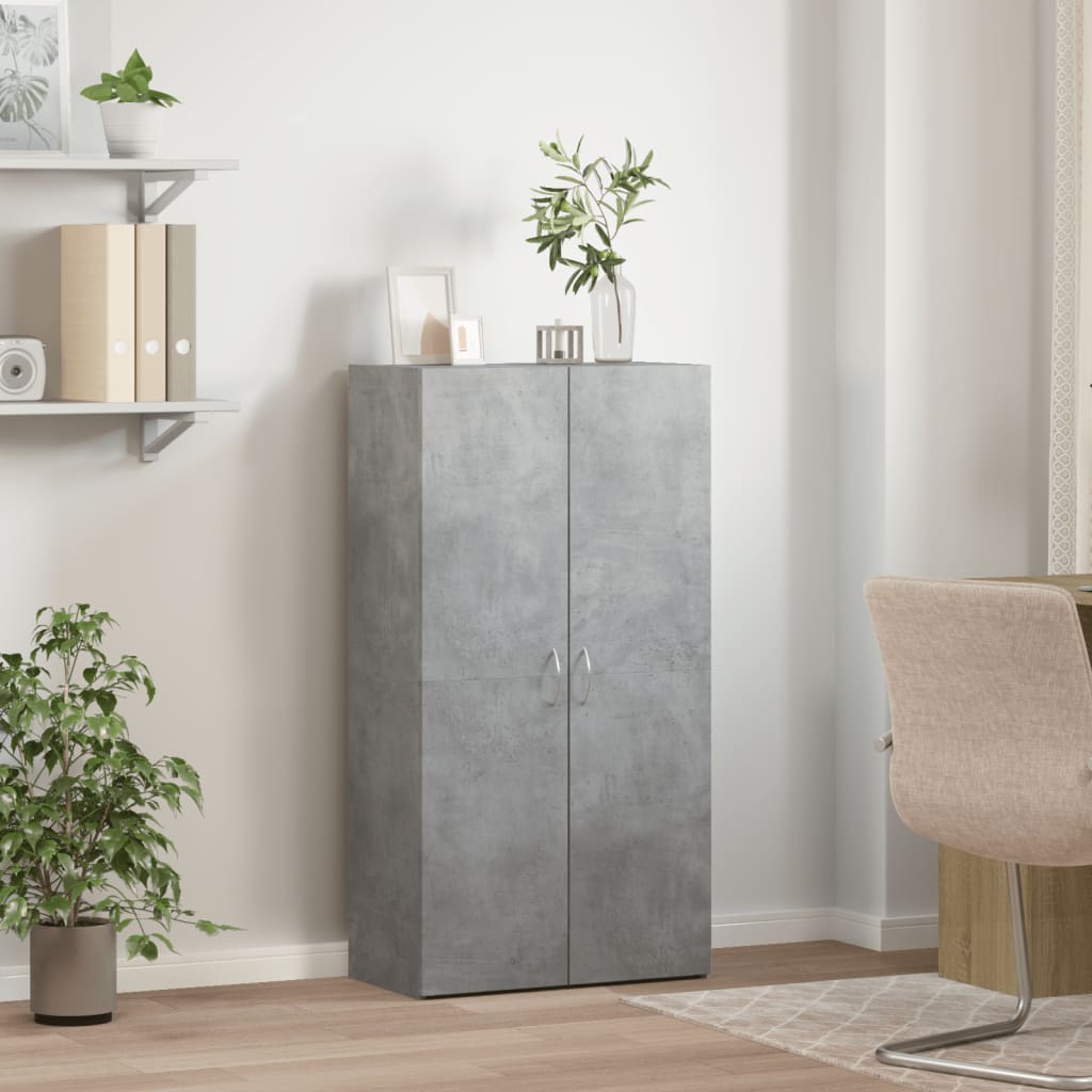 File Cabinet Concrete Grey 60x32x115 cm Engineered Wood