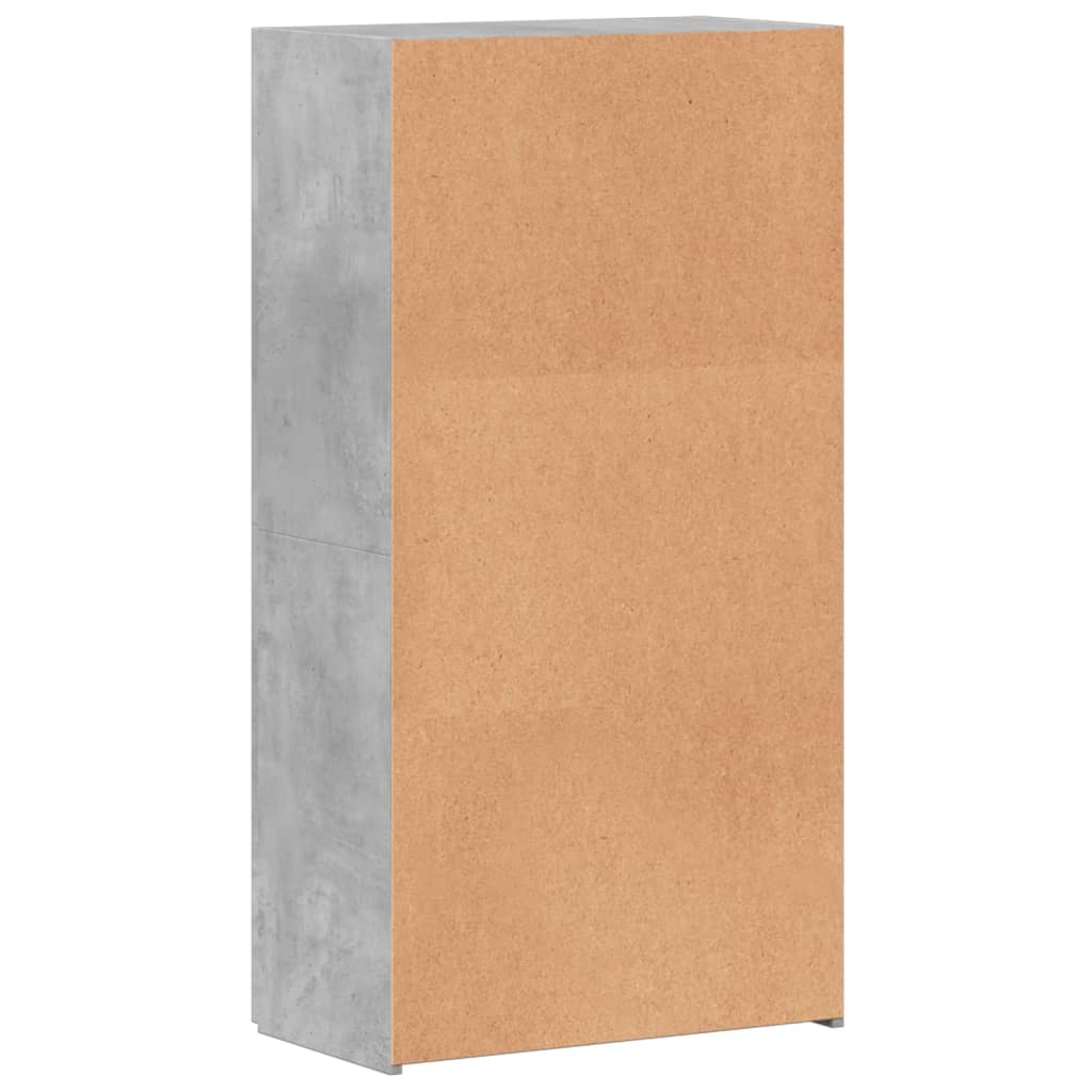 File Cabinet Concrete Grey 60x32x115 cm Engineered Wood