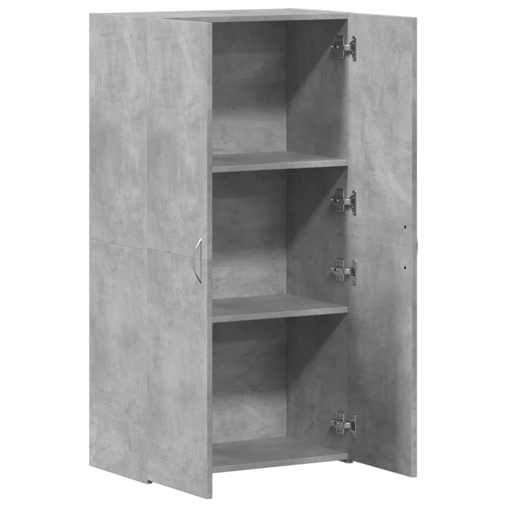 File Cabinet Concrete Grey 60x32x115 cm Engineered Wood